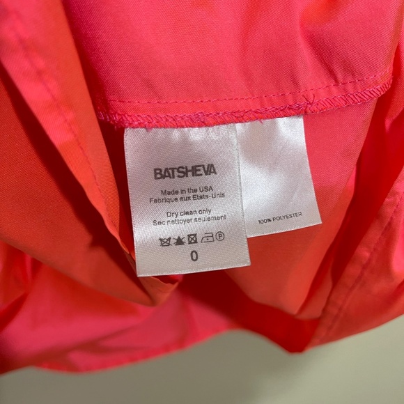 Batsheva Mini Prairie Dress in Neon Sunset Coral Pink - Picture 8 of 12